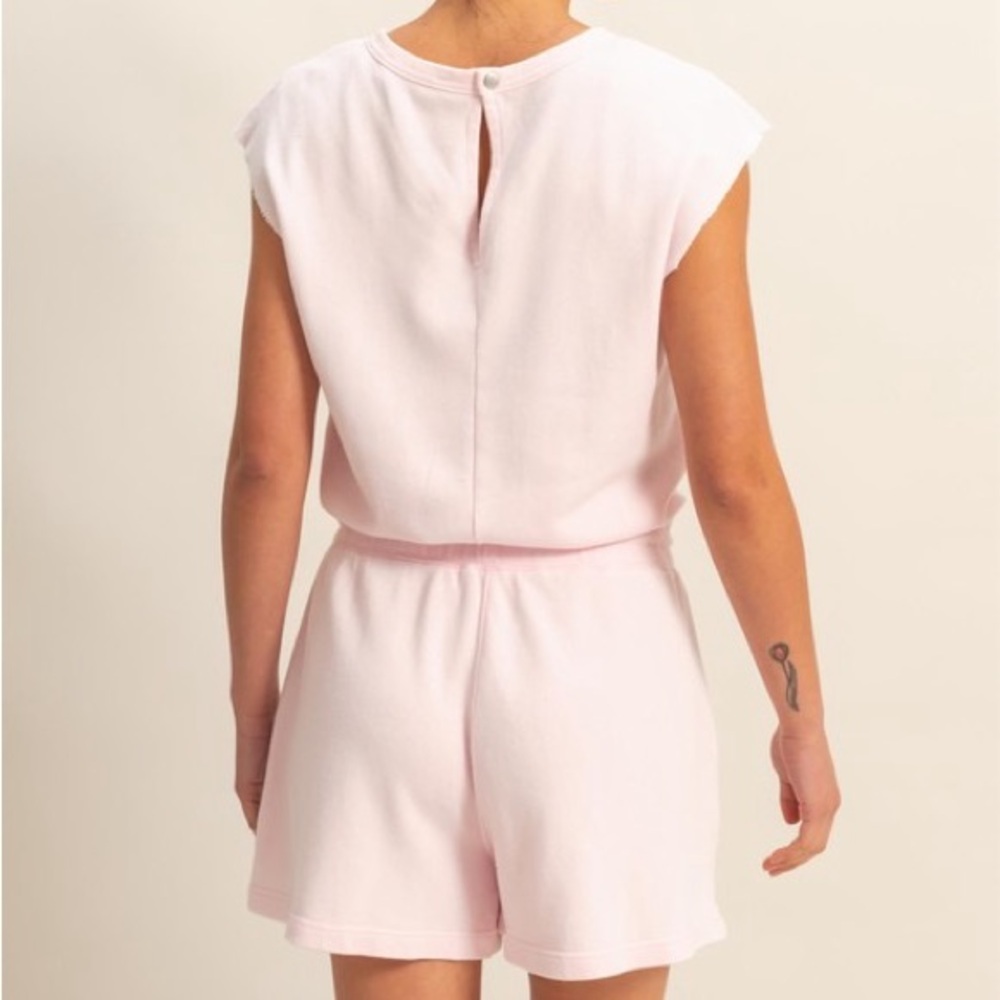 HYFVE Round Neck Cap Sleeve Drawstring Waist Romper - Picture 4 of 5